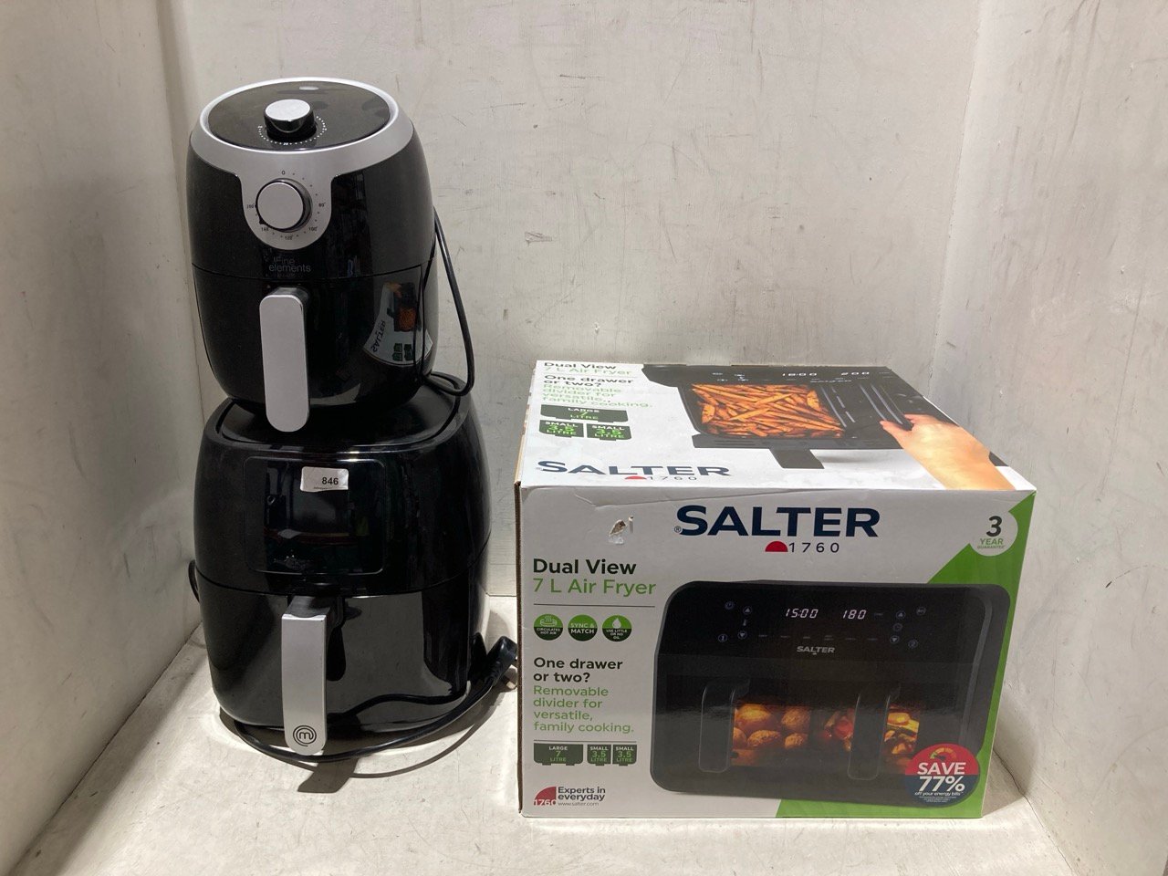 3 X ASSORTED AIR FRYERS TO INCLUDE SALTER DUAL VIEW 7L AIR FRYER