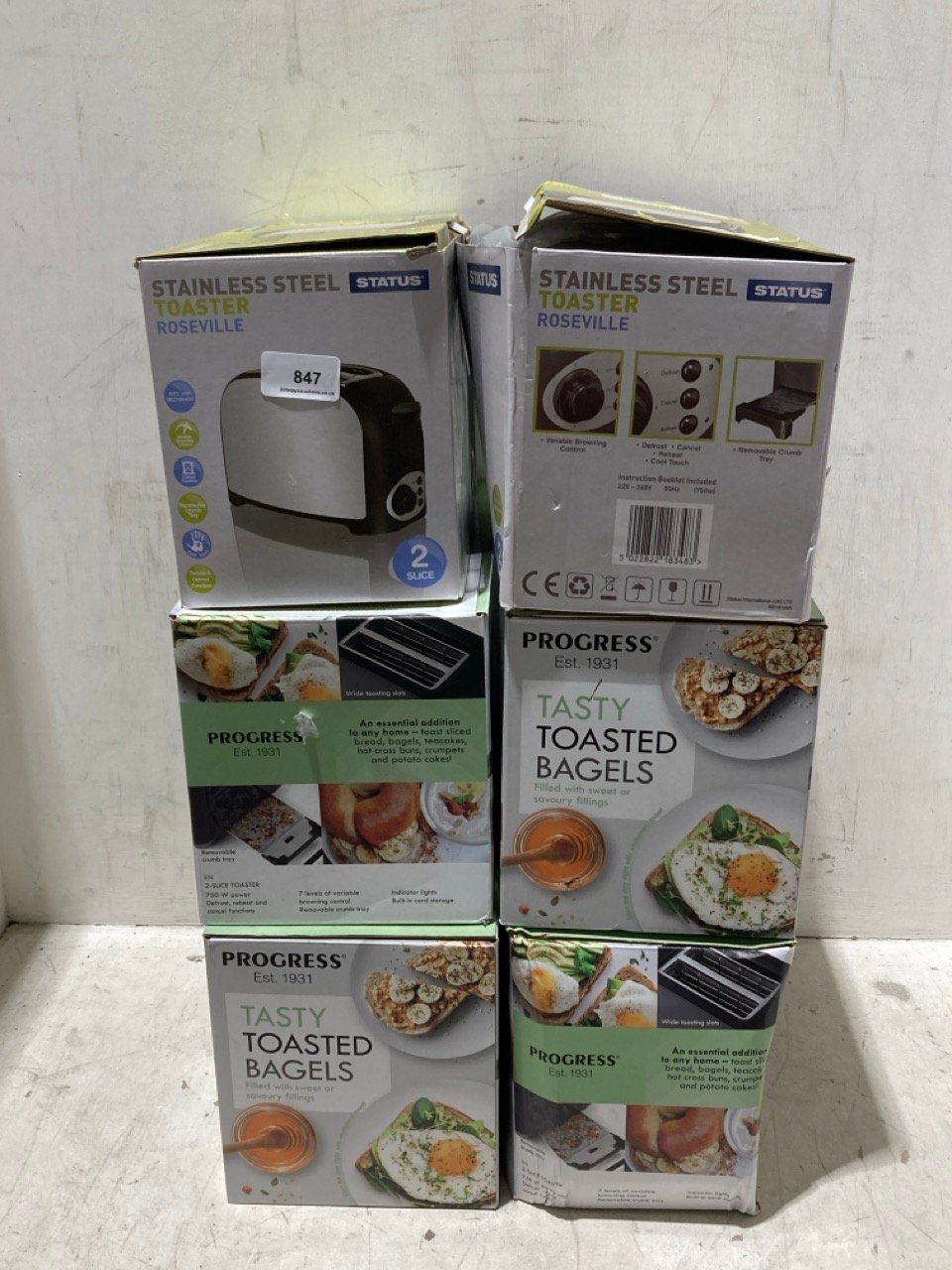 6 X ASSORTED KITCHEN ITEMS TO INCLUDE STATUS STAINLESS STEAL 2-SLICE TOASTER