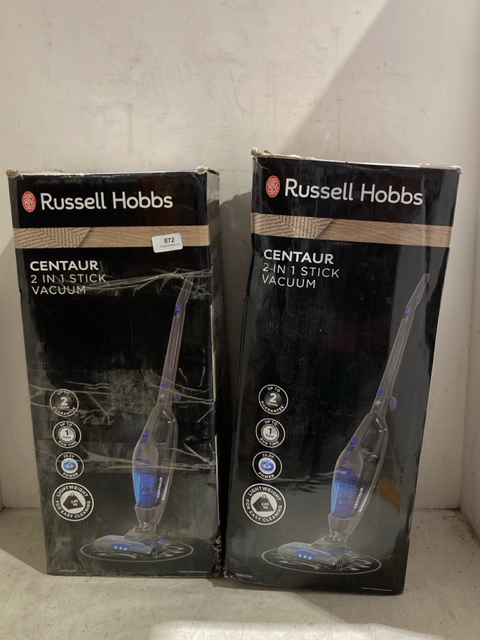 2 X RUSSELL HOBBS CENTAUR 2-IN-1 STICK VACUUM CLEANER