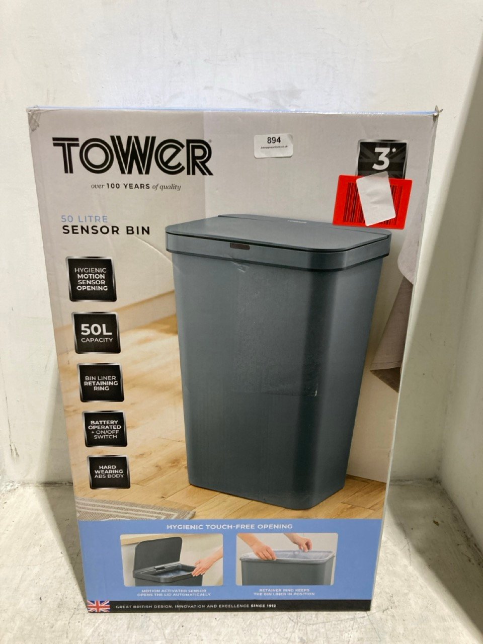 TOWER 50L SENSOR BIN