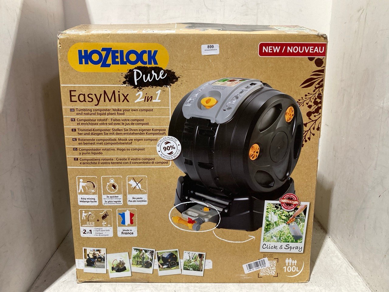 HOZELOCK PURE EASYMIX 2-IN-1 TUMBLING COMPOSTER