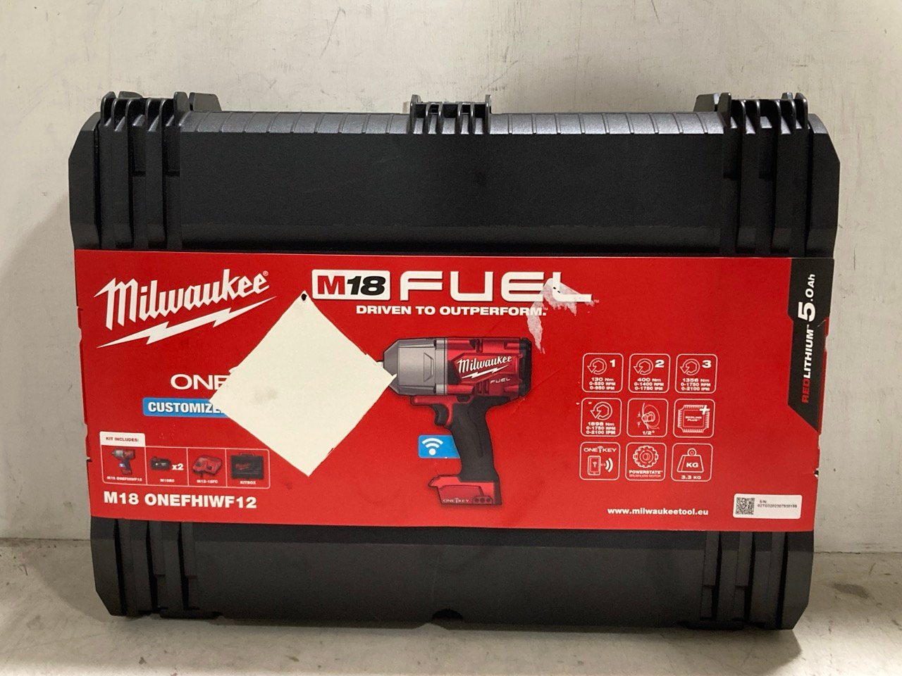 MILWAUKEE M18 ONE KEY FUEL HIGH-TORQUE ½" IMPACT WRENCH M18ONEFHIWF12-0 - RRP £225