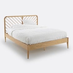 LA REDOUTE SCANDICRAFT 160CM (KING SIZE) BED FRAME IN NATURAL - ITEM NO. GFH591 (MISSING BOX 4/4, PART ONLY) (KERBSIDE PALLET DELIVERY)