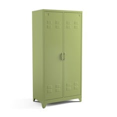 LA REDOUTE HIBA INDUSTRIAL 2-DOOR METAL STORAGE CABINET WITH ADJUSTABLE SHELVES IN WHITE - ITEM NO. GCS107 - RRP £425