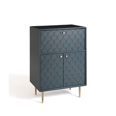 LA REDOUTE LUXORE PINE BAR CABINET IN PRUSSION BLUE - ITEM NO. GIZ863 - RRP £425