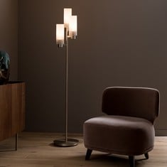 LA REDOUTE STROZZI GLASS & STEEL FLOOR LAMP BY E.. GALLINA IN CHAMPAGNE - ITEM NO. GMA253 - RRP £285