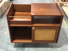 LA REDOUTE 1950'S REDPOP VINYL CABINET IN WALNUT / CANE - ITEM NO. GFK252 - RRP £525