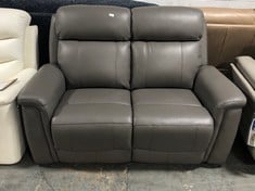 LA-Z-BOY PARIS 2 SEATER POWER RECLINER SOFA IN DARK GREY LEATHER - RRP £1299