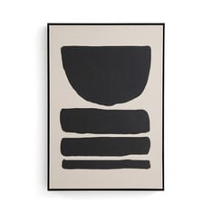 LA REDOUTE LODGA 70 X 100 MM PRINTED LINEN CANVAS IN ECRU / BLACK - ITEM NO. GJM156 - RRP £210