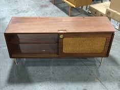 LA REDOUTE REDPOP RETRO WALNUT AND CANE TV CABINET - RRP £341