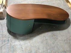 LA REDOUTE 1 DOOR COFFEE TABLE IN TEAL / DARK WOOD (PART)