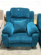 LA-Z-BOY TRENT POWER RECLINER ARMCHAIR IN LOANO TEAL FABRIC - RRP £1095