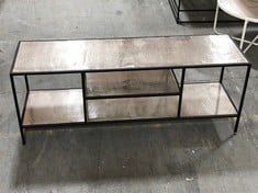 CONSOLE TABLE IN HAMMERED ANTIQUE CHAMPAGNE