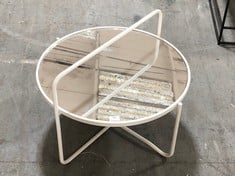 THORLEY ROUND MIRRORED COFFEE TABLE IN WHITE