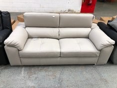 BRADY PREMIUM 3 SEATER LEATHER SOFA IN CREAM - RRP £1149