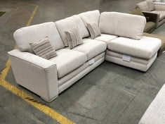 MINC FABRIC RIGHT HAND CORNER CHAISE SOFA IN IVORY / GREY - RRP £1999