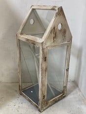 2 X STONE THE CROWS LARGE HANDLED LANTERN (BROKEN) - HGT 69CMS - TOTAL RRP £230