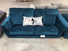 ANTIGUA FABRIC 3 SEATER SOFA IN TEAL - RRP £1399