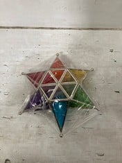 7 X STONE THE CROWS HANGING STAR CANDLE HOLDER IN MULTI COLOUR