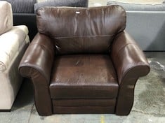 VANTAGE ITALIAN LEATHER ARMCHAIR IN BROWN - RRP £849