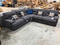 TRIESTE 2 SEATER, CORNER, 2 SEATER SOFA IN DARK GREY FABRIC - RRP £2999