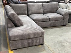 AMALFI LEFT HAND STANDARD BACK FABRIC CORNER CHAISE SOFA IN GREY - RRP £949