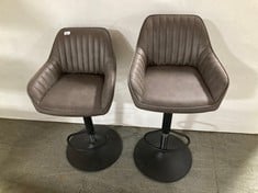 JOHN LEWIS BROOKS 2 X BAR STOOLS IN BROWN - RRP £279