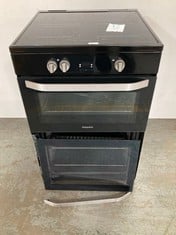 HOTPOINT FREESTANDING OVEN IN BLACK - MODEL NO. CFEID6 - RRP £439