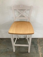 JOHN LEWIS ANYDAY CLAYTON WOODEN BARSTOOL IN CREAM/WOOD - RRP £119