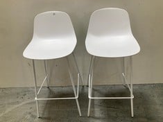 2 X JOHN LEWIS ESTATE BAR CHAIRS IN WHITE