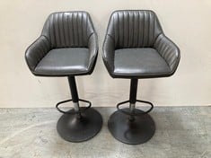 JOHN LEWIS BROOKS II GAS LIFT BAR CHAIRS IN GREY, SET OF 2 - RRP £259