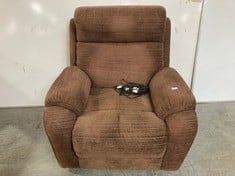 LA-Z-BOY WINCHESTER POWER RECLINER ARMCHAIR IN CHOCOLATE FABRIC - RRP £949