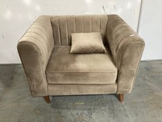 MARY 1 SEATER ARMCHAIR IN MINK VELVET - RRP £651