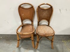 2 X STONE THE CROWS WICKER RATTAN DINING CHAIRS