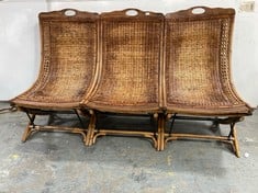 1 X STONE THE CROWS 3 SEATERS WOVEN RATTAN SOFA