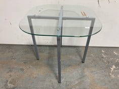 SQUARE GLASS TOP DINING TABLE