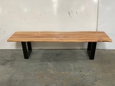 OAK WOOD DINING BENCH BURNT ORANGE