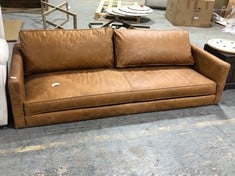 OSBORNE 3 SEATER LEATHER BROWN SOFA