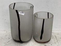 SET OF 2- LARGE FROSTED GLASS VASE (LARGE & MEDIUM) (COLLECTION ONLY)