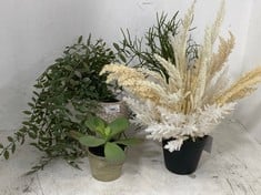 4 X ASSORTED ARTIFICIAL PLANTS TO INCLUDE WINCHESTER VASE WITH ARTIFICIAL PLANT (COLLECTION ONLY)