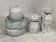 5 X ASSORTED ITEMS TO INCLUDE CERAMIC CANDLE HOLDER 11 X 11 X 17.5CM (COLLECTION ONLY)