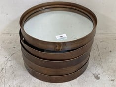 READING ROUND MIRROR IN BROWN (PACK OF 5) - RRP £165 (COLLECTION ONLY)