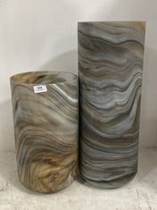 SET OF 2 MARBLE EFFECT PLANTERS (COLLECTION ONLY)