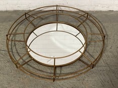 THORNE ROUND MIRROR IN GOLD 82 X 82CM - RRP £180 (COLLECTION ONLY)