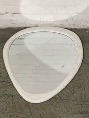 ROUNDED OFF SHAPE MIRROR IN WHITE APPROX 71CM (COLLECTION ONLY)