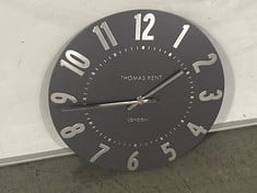 12" MULBERRY GRAPHITE SILVER WALL CLOCK