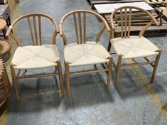 WHITNEY CHAIR NATURAL (3PK) - ITEM NO. 964596 - RRP £ 900