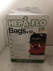 11X ASSORTED ITEMS TO INCLUDE HEPA-FLO BAGS .