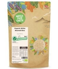 11 X WHOLEFOOD EARTH ORGANIC WHITE BASMATI RICE 2KG VEGAN | GMO FREE | CERTIFIED ORGANIC BB: 11/12/2024.