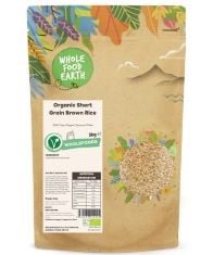 11 X WHOLEFOOD EARTH ORGANIC SHORT GRAIN BROWN RICE 3KG GMO FREE | VEGAN | SOURCE OF FIBRE | CERTIFIED ORGANIC BB: 14/12/2024.